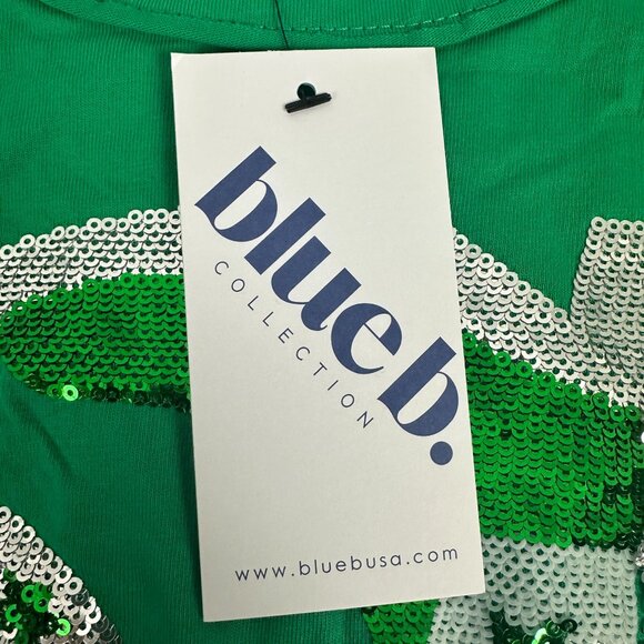 Blue b Collection Green Sequin Cowboy Boot Graphic T-Shirt Size Large - Picture 5 of 7